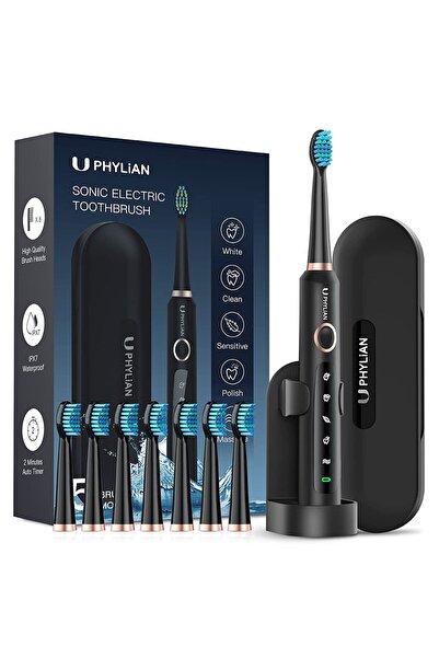 NO BRAND Periuță de dinți electrică sonică Phylian + 8 capete de periuță de r...