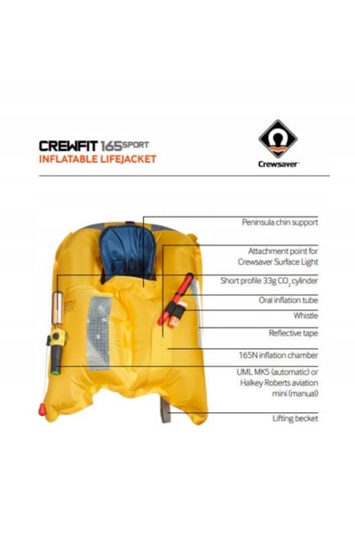 NO BRAND Crewsaver 165N Vestă de salvare gonflabilă albastră
