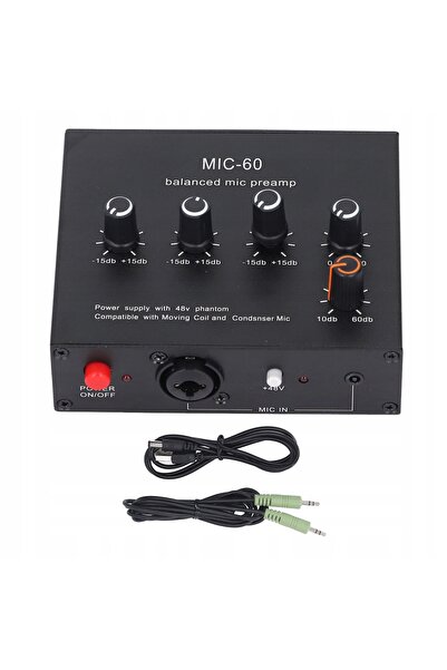 NO BRAND Przedwznanamacniacz Microfon 3.5mm 6.5mm Interfață XLR Boost M6