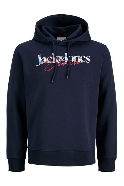 Jack & Jones Ανδρικό φούτερ με στάμπα στο στήθος και κουκούλα - Tom