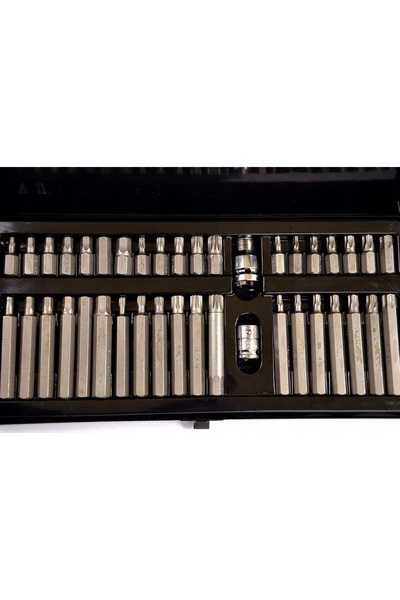 NO BRAND Set biți hexagonali Torx Spline, 40 bucăți, casetă metalică rezisten...