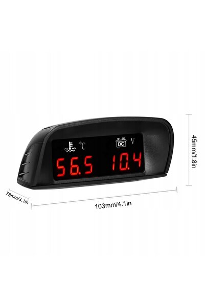 NO BRAND Voltmetru auto cu termometru LCD și iluminare de fundal 12/24V