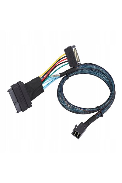 NO BRAND Cablu MINI SAS SFF8643 la SFF8639 15 pini, cablu de alimentare 0,5m ...