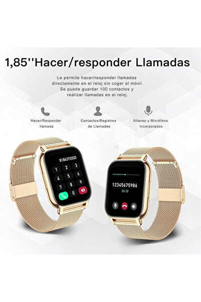 NO BRAND Smartwatch pentru femei cu apel Bluetooth, tensiune arterială, ritm ...