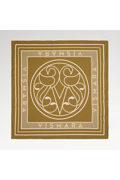 Vismara Milano Γυναικείο Μεταξωτό Φουλάρι με Σχέδιο Κύκνου Tivil ΜΕΛΑΝΙΝΟ 90x90