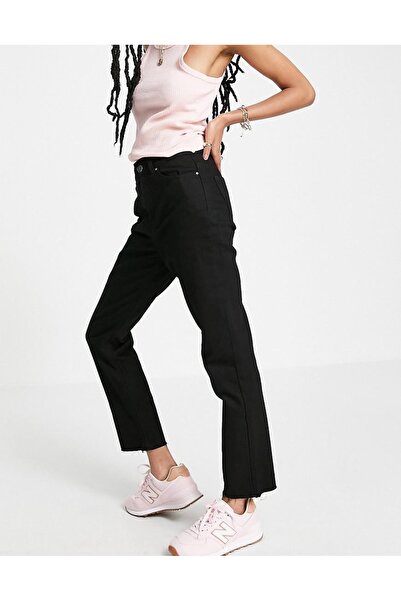 NO BRAND Pantaloni Negri Clasici Blugi Drepți 7/8 Mom Jeans Brave Soul 40