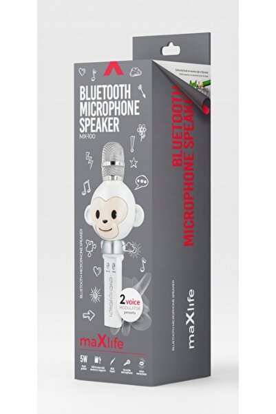 NO BRAND Microfon Maxlife cu difuzor Bluetooth Animal Mx-100 Alb