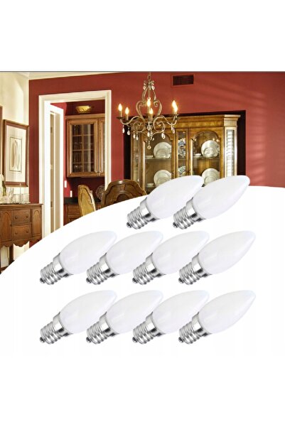 NO BRAND 10 bucăți Bec LED Alb Cald E12 85Lm 1.5W Tip Lumânare