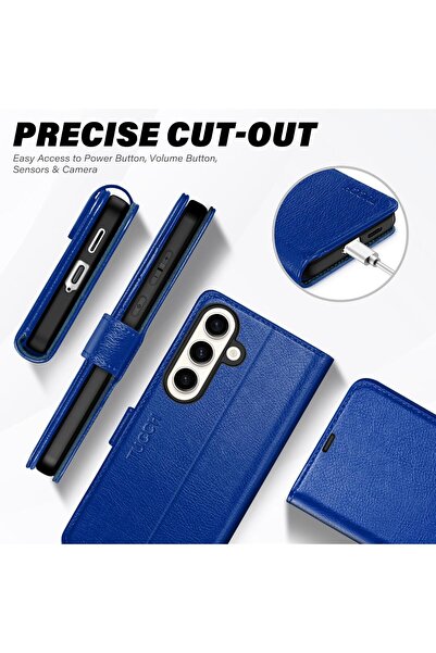 NO BRAND Husă flip din piele Tucch pentru Samsung Galaxy S25 Plus cu funcție ...