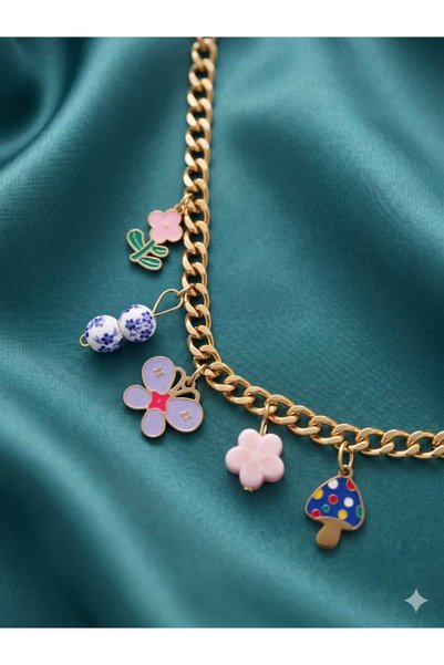 Çelik Happiness Garden Charm Bracelet
