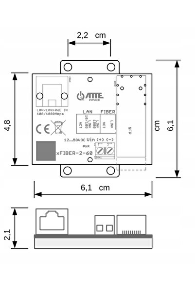 ATTE Convertor media gigabit xFIBER-2-60