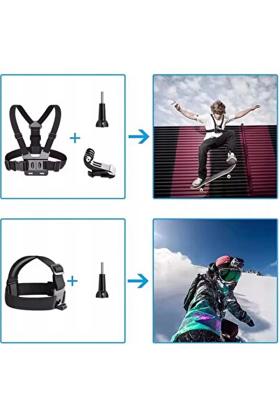 NO BRAND Kit accesorii 50 în 1 XXL, mânere de prindere, furtunuri pentru GoPr...