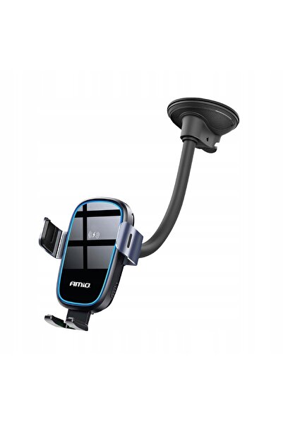 AMIO Suport auto cu încărcător inductiv QC 15W, cu ventuză pentru parbriz și ...