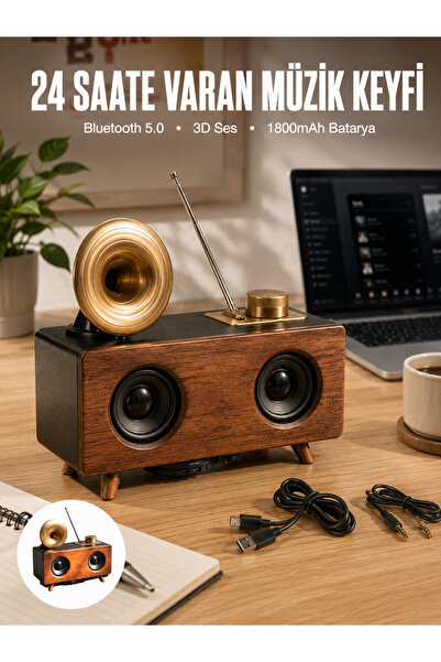 Genel Markalar Çalar Radyo Müzik Kutusu Nostaljik Hoparlör Speaker