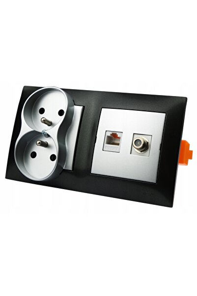 Kontakt-Simon Priză de perete 230V RJ-45 cu terminal încastrat