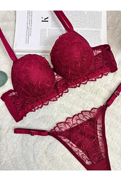 WOMEN'S WORLD FANTASY Komplet grudnjaka i gaćica sa čipkom i push-up efektom