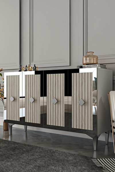 Dekortis Home Dekor 120DHDK4BTG LİNA LAZER PLEKSİ DESEN KONSOL ve TV SEHPASI,...