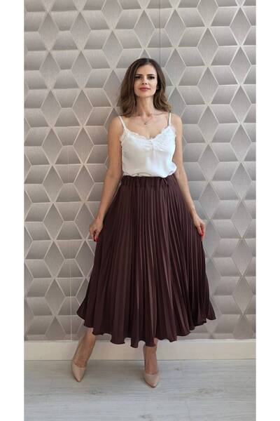 OnlyForYou Fustă Plisată Damă Midi – Fustă Elegantă cu Talie Elastică și Croi...
