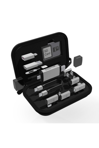 OEM Cititor de carduri USB / USB-C OmniLink Pro-003 Travel, 10 în 1, Gri