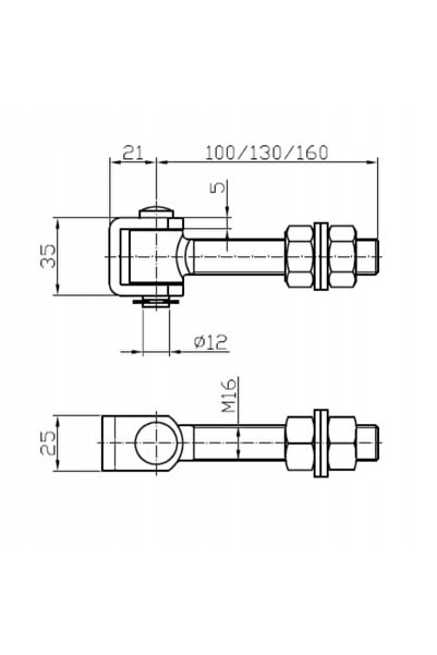 NO BRAND Balamale reglabile din oțel pentru poartă/gard Fi27 M16 cu scut 180X...