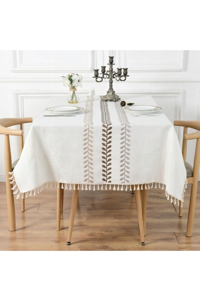 NO BRAND Față de masă decorativă 140X260 Boho 095 cu franjuri