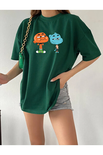 yombaa Μπλουζάκι GUMBALL TASARIM με στάμπα, υπερμεγέθης