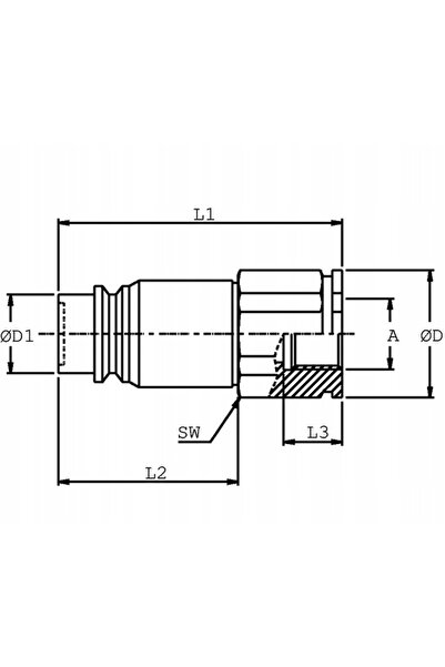NO BRAND Cuplaj rapid plat Skv-M, conector tată cu filet interior de 1/4 " BSP