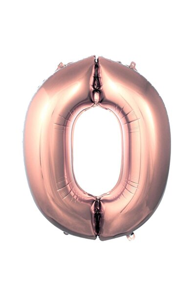 Parti Dükkanı 40 Inch 100 cm Rose Gold 0 Number Foil Balloon Helium Compatibl...