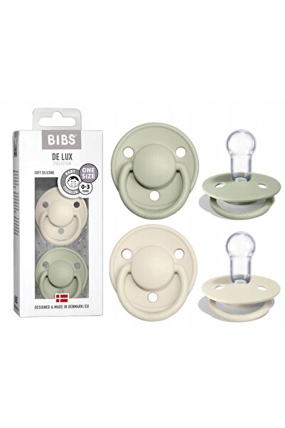 NO BRAND Smoczek Bibs De Lux Set Rotund 2 bucăți Silicon 0-36 luni Ivory, Sag...