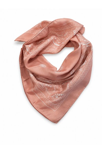 Avoria %100 Pamuk Pudra Pembe Paisley Desenli Çok Amaçlı 50x50 Fular