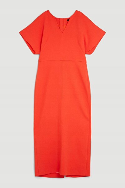NO BRAND Rochie de seară elegantă, netedă, roșie, Karen Millen 40