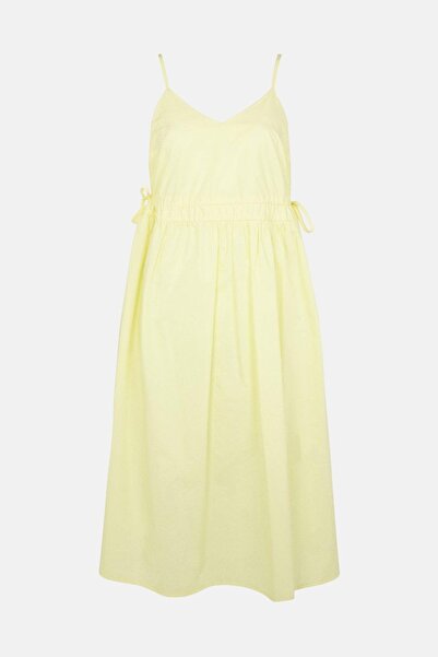 NO BRAND Rochie galbenă evazată fără mâneci, midaxi, depozit 40