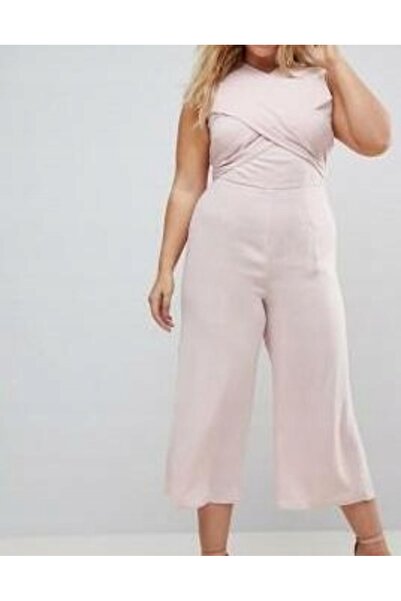 NO BRAND Salopetă roz elegantă CURVE 48