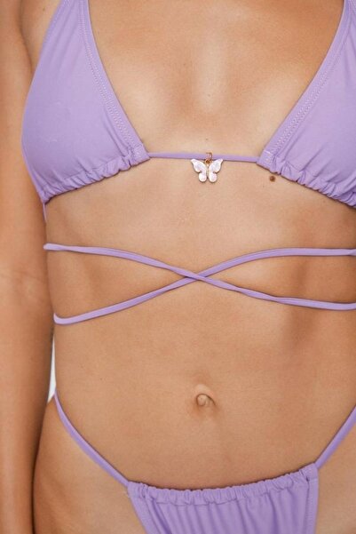 NO BRAND Slip de bikini mov din colecția costumului de baie Gal 42