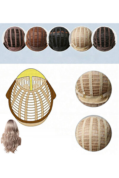 NO BRAND Perucă de damă, stratificată, ombre roz, cu breton, 56cm