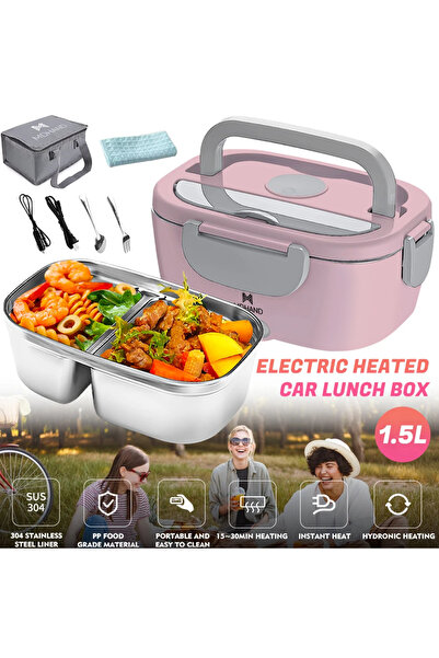 Choice 1500ml 1 2 Pink 1.5L 65W Electric Lunch Box Food Warmer Portable Food ...