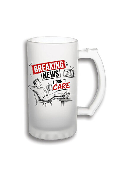 peGiftuiala Halbă Bere Personalizată 500 ml – Breaking News, I Don't Care