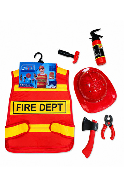 TOY LAND Kids Firefighter Role Play Set with Helmet, Vest & Accessories, Pret...