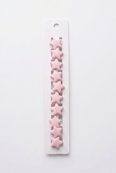 Le Mabelle Set of 10 Girls' Hair Clips with Pink Star Figures