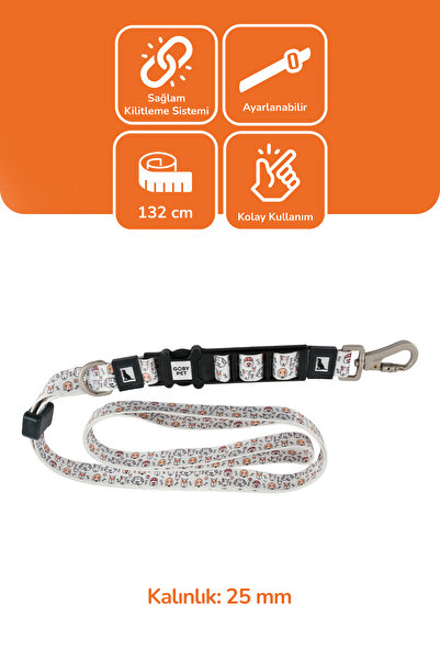 GOBYPET Köpekler İçin Dayanıklı Ve Güvenli, Desenli Eller Serbest Gezdirme Tasması ( 25mm )