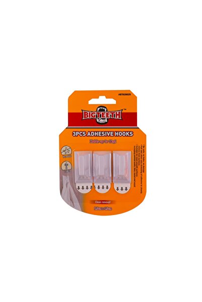 BIG TEETH 3PCS Adhesive Hooks 2.5cm x 5cm
