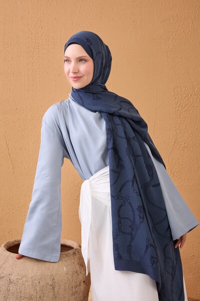 Silk Home Naia Cotton Shawl Rope Midnight Blue
