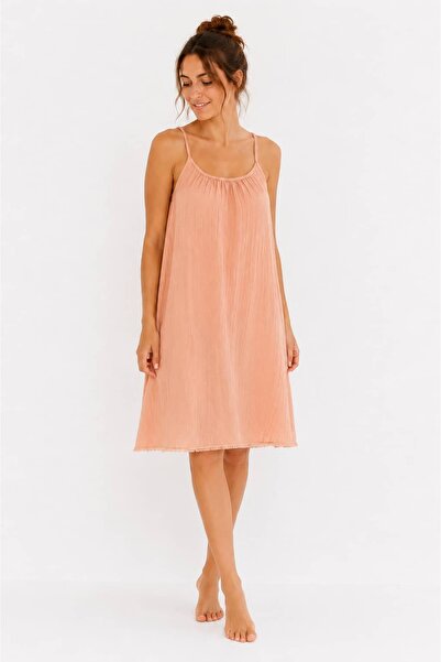 Cuckoo Cotton Sorel Tie-Strap Muslin Dress