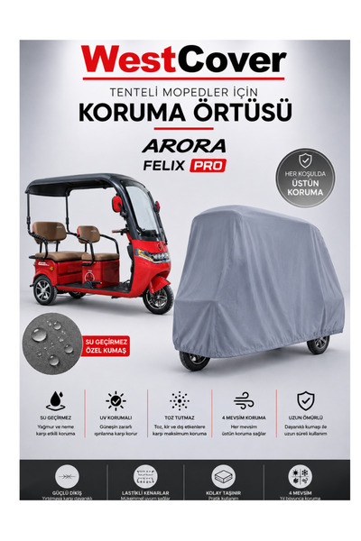WestCover Arora Felix Pro 3-Wheel Electric Moped Compatible Waterproof | Uv P...