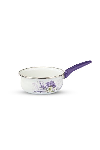 Arian Ibric pentru sos Arian, Oțel emailat, 16 cm, Fără capac, Model Lavandă