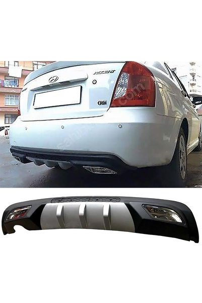 HasAkman Hyundai Accent Era Difüzör Difizör Gri + Kare Egzoz Görünüm C Tip 20...