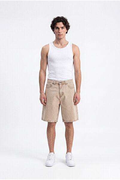 Machinist Men's Boyfriend Basic Jean Shorts Beige