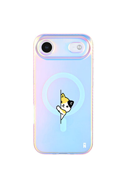 Casen iPhone 17 Air Hologram Magsafe Cat Lover Kedi Tasarımlı Premium Telefon...