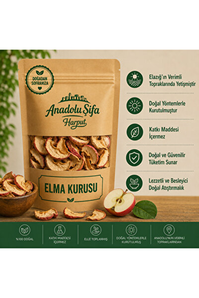 Anadolu Şifa Harput Elma Kurusu 245 Gr Doğal Katkısız Kurutulmuş Elma Dilimleri
