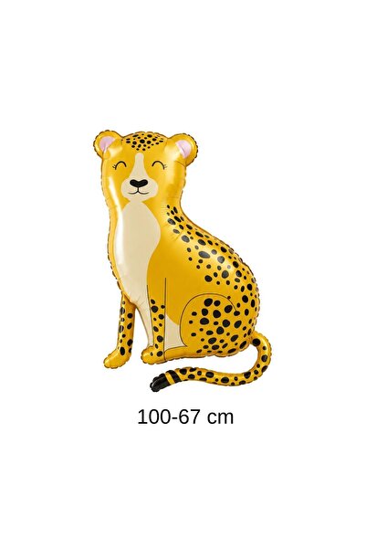 Patladı Gitti Leopard Foil Balloon 100 × 67 cm – Safari and Jungle Themed Par...